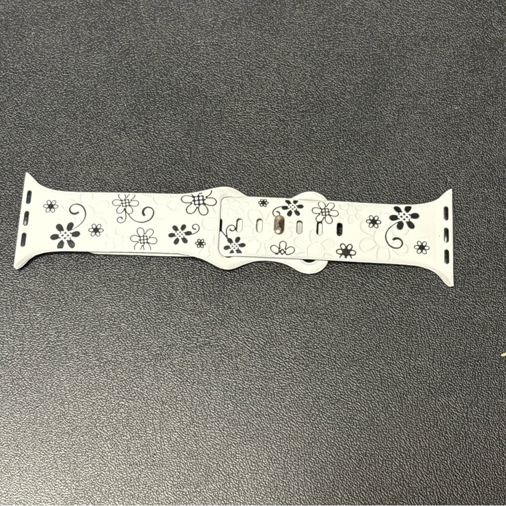 Floral Patterned White Smartwatch Band, 38/40/41mm, L